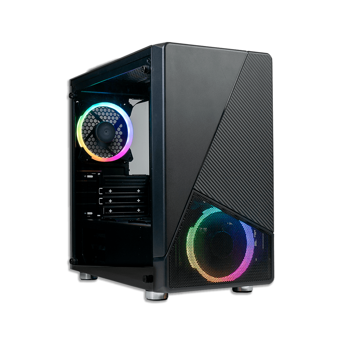 CASE AZZA GAMING NOIR 130 MATX 3xUSB HD AUDIO 2xFAN ARGB LATERAL VIDRIO TEMPLADO NEGRO                             