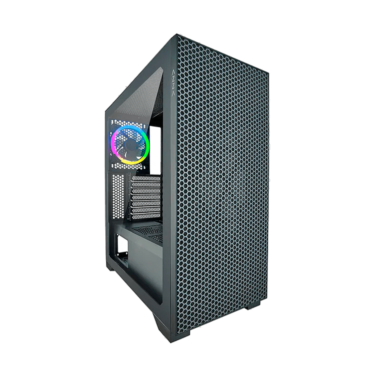 CASE AZZA GAMING HIVE 450 ATX MID TOWER 3xUSB HD AUDIO FAN ARGB LATERAL VIDRIO TEMPLADO NEGRO                      