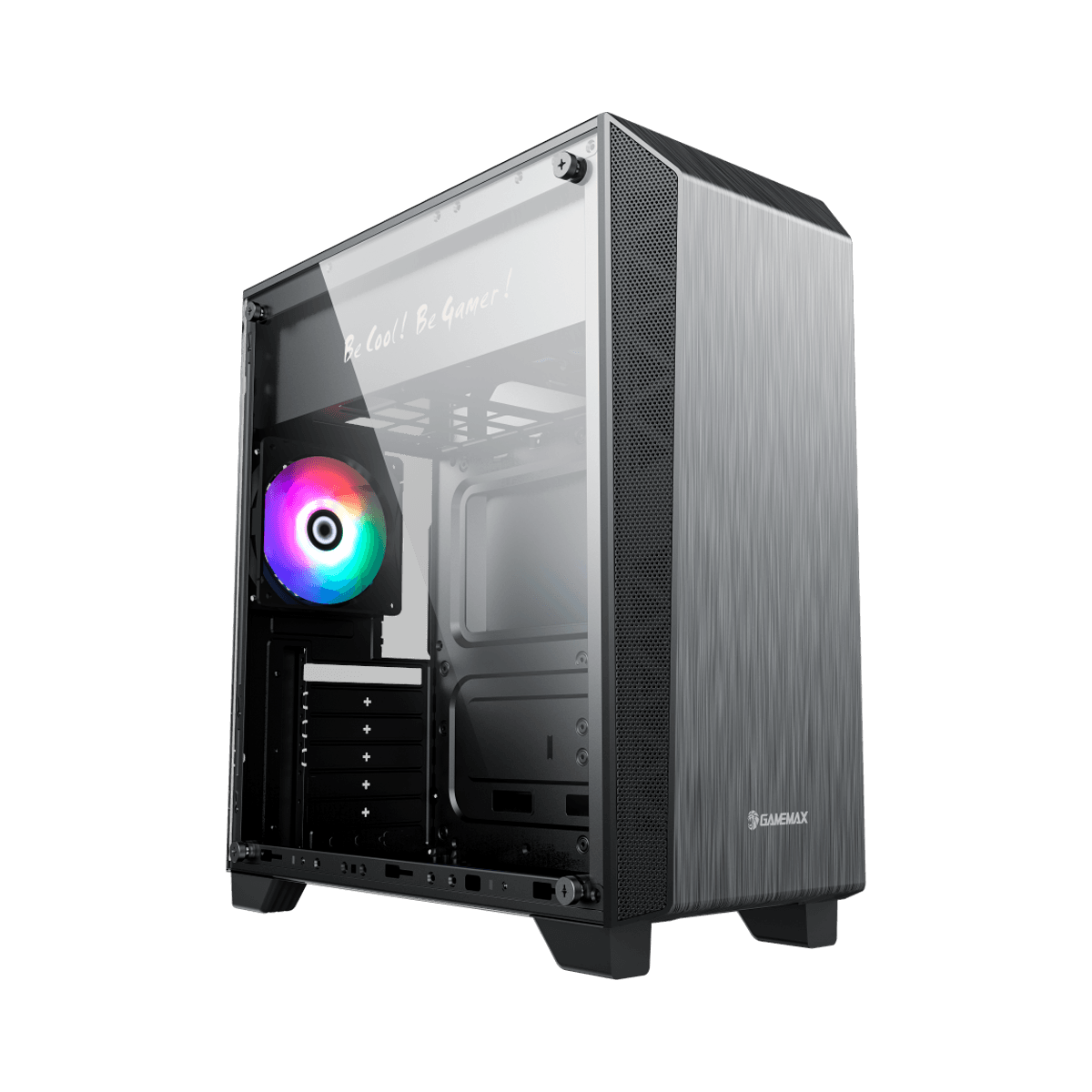 CASE GAMEMAX GAMING NOVA N5 MID TOWER USB+USB 3.0 HD AUDIO FAN FRGB LATERAL VIDRIO TEMPLADO NEGRO