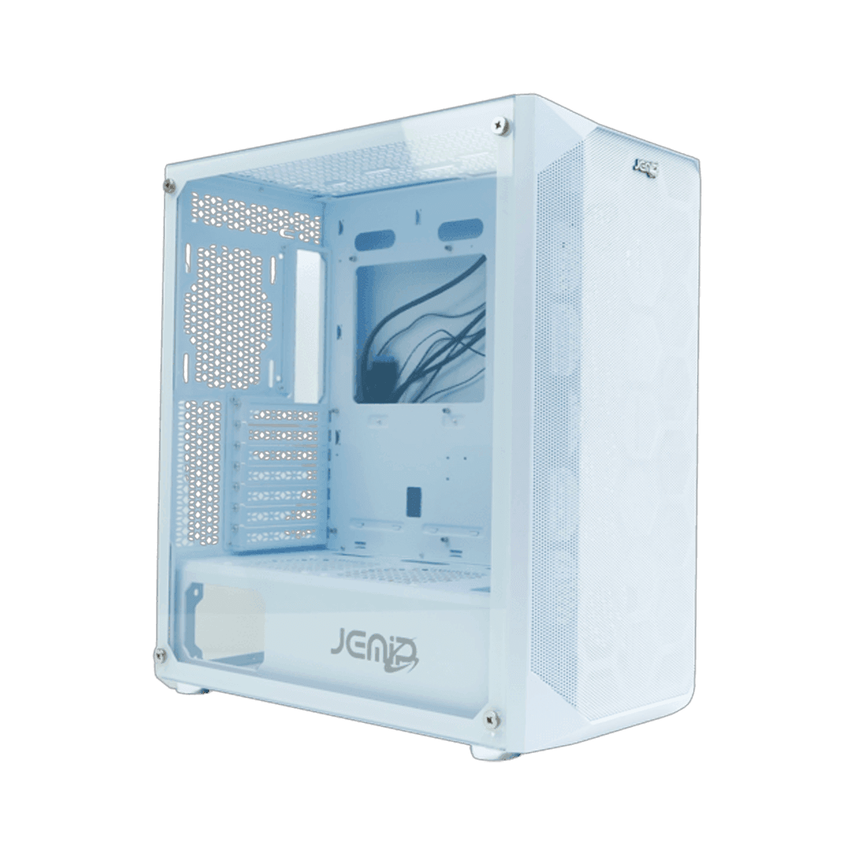 CASE JEMIP GAMING VISION JPC360 MID TOWER 2xUSB+USB3.0 HD AUDIO FRONTAL MALLA-LATERAL VIDRIO BLANCO